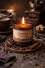 El Yapımı Kahve Kokulu Mum – Dekoratif Coffee Scented Candle